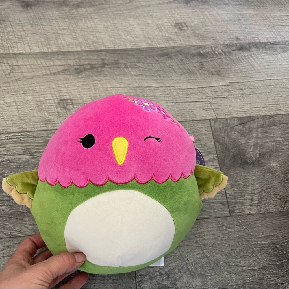 Squishmallows Plush Na'lma The Pink and Green Winking Hummingbird, 9”